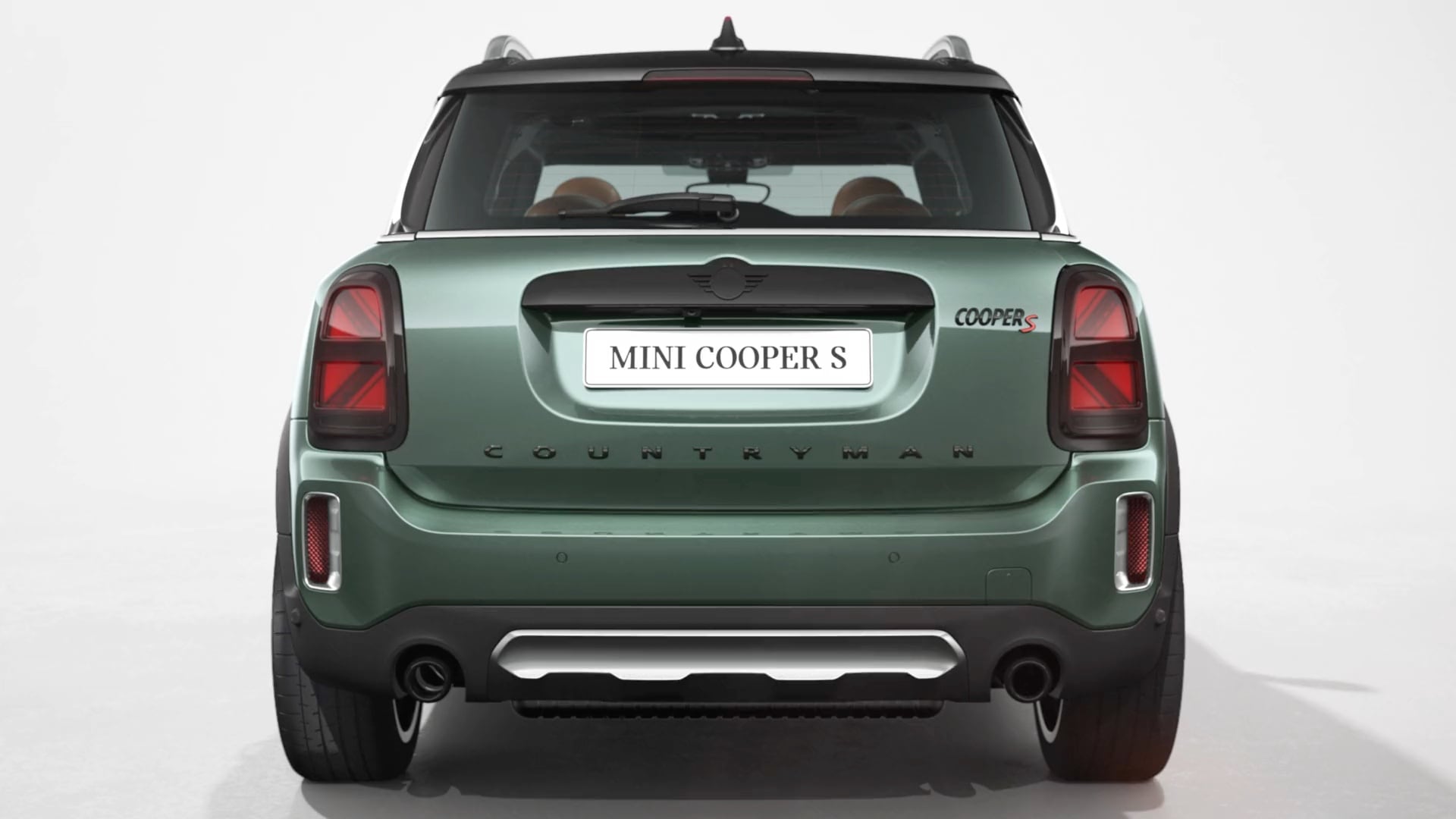 MINI Countryman – vaizdas iš priekio – žalios ir juodos spalvos