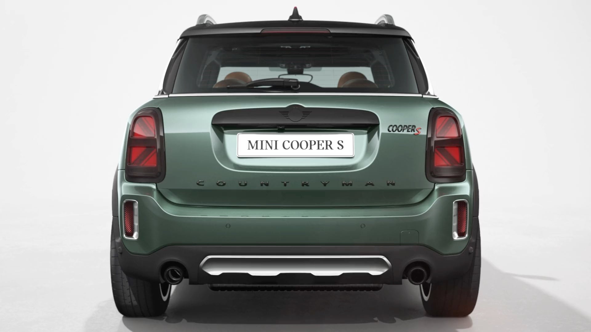 MINI Countryman  – vaizdas iš priekio – žalios ir juodos spalvos