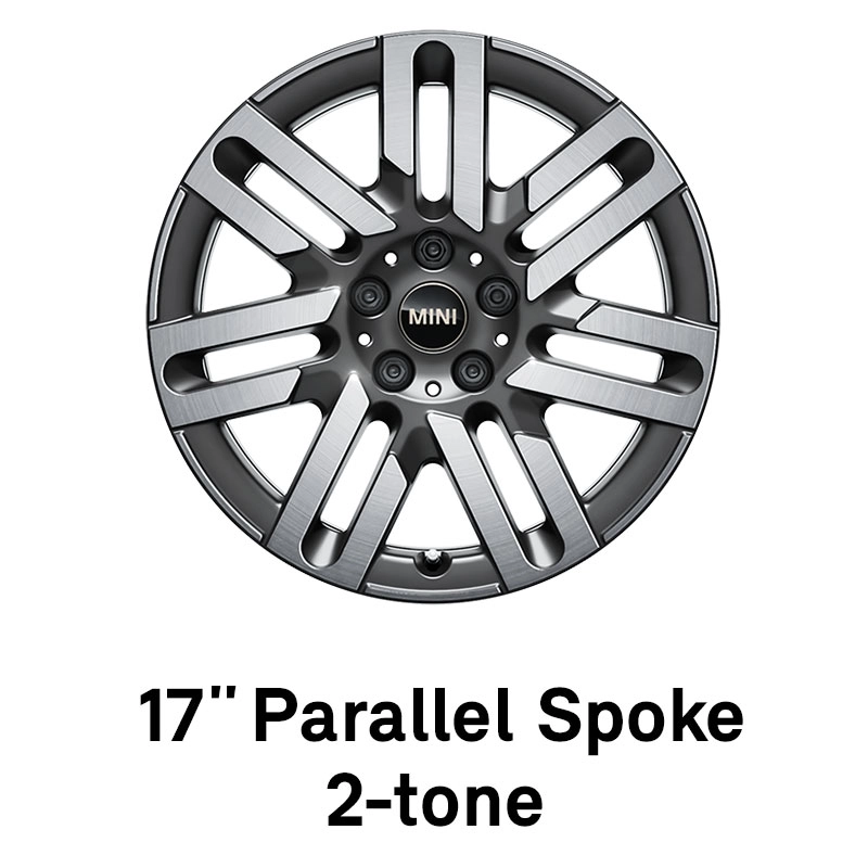 MINI ratlankiai: 17 colių Parallel Spoke dizainas, du atspalviai
