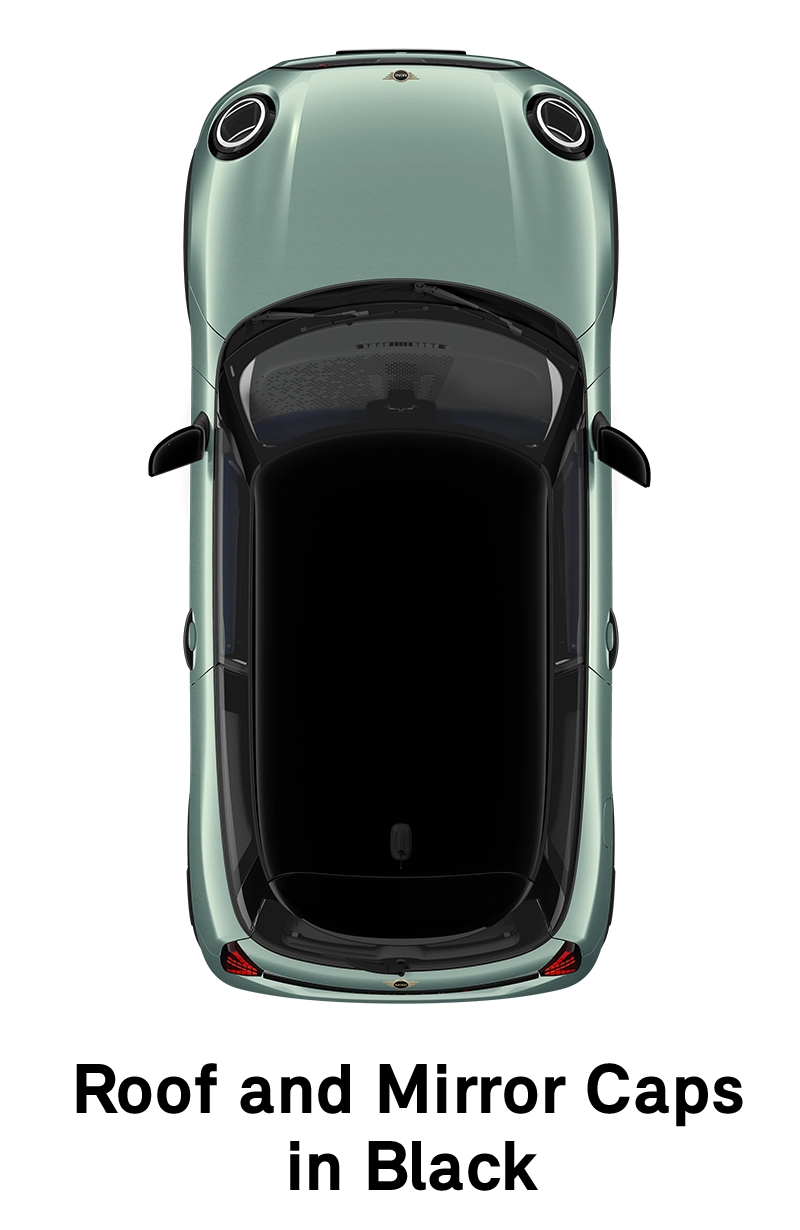 MINI stogas ir veidrodėlių gaubtai juodos spalvos