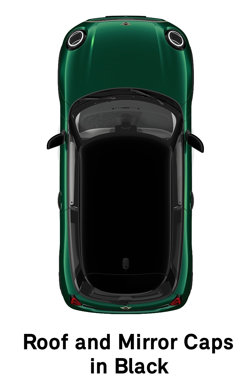 MINI stogas ir veidrodėlių gaubtai juodos spalvos