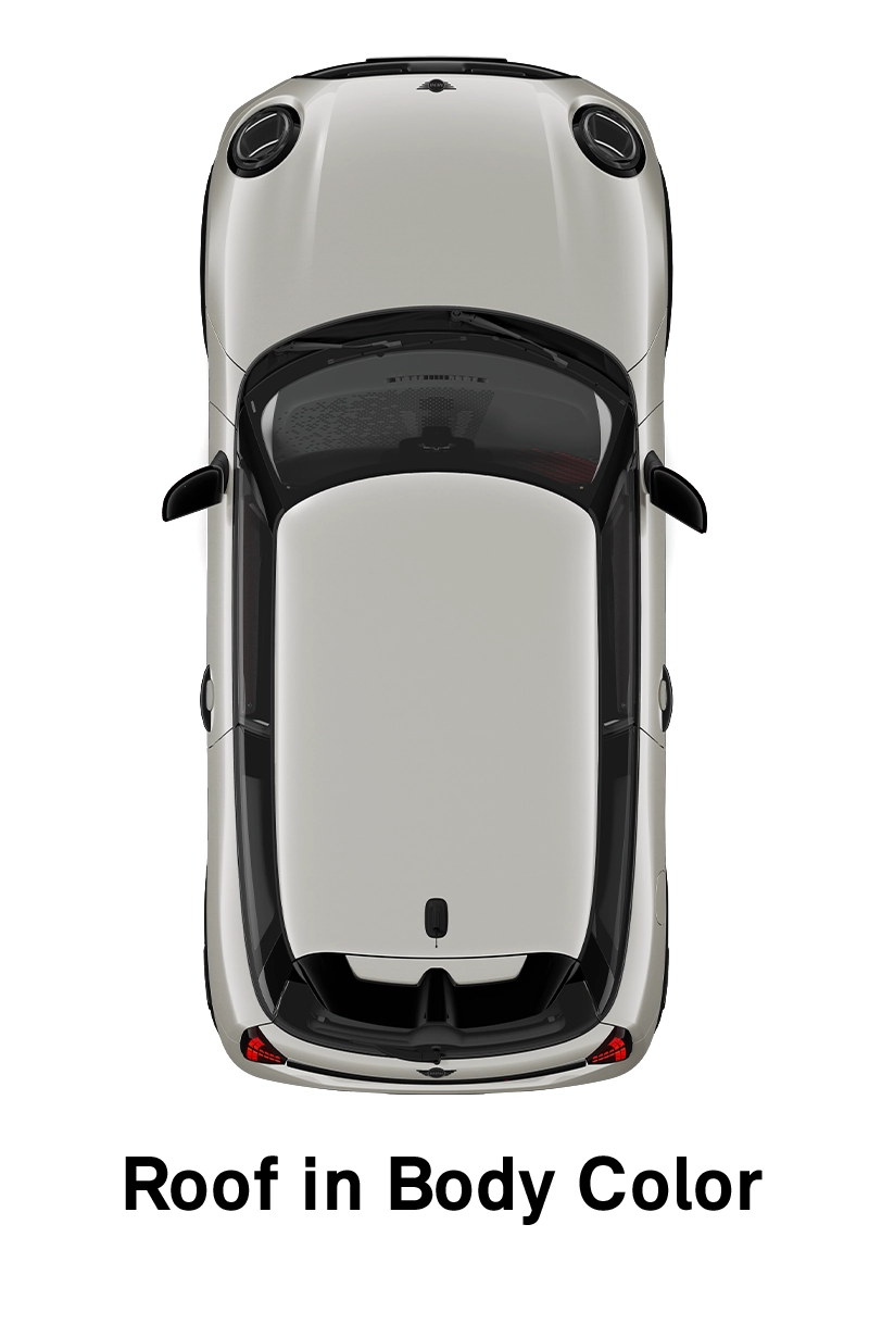 MINI stogas: stogas ir veidrodėlių gaubtai kėbulo spalvos