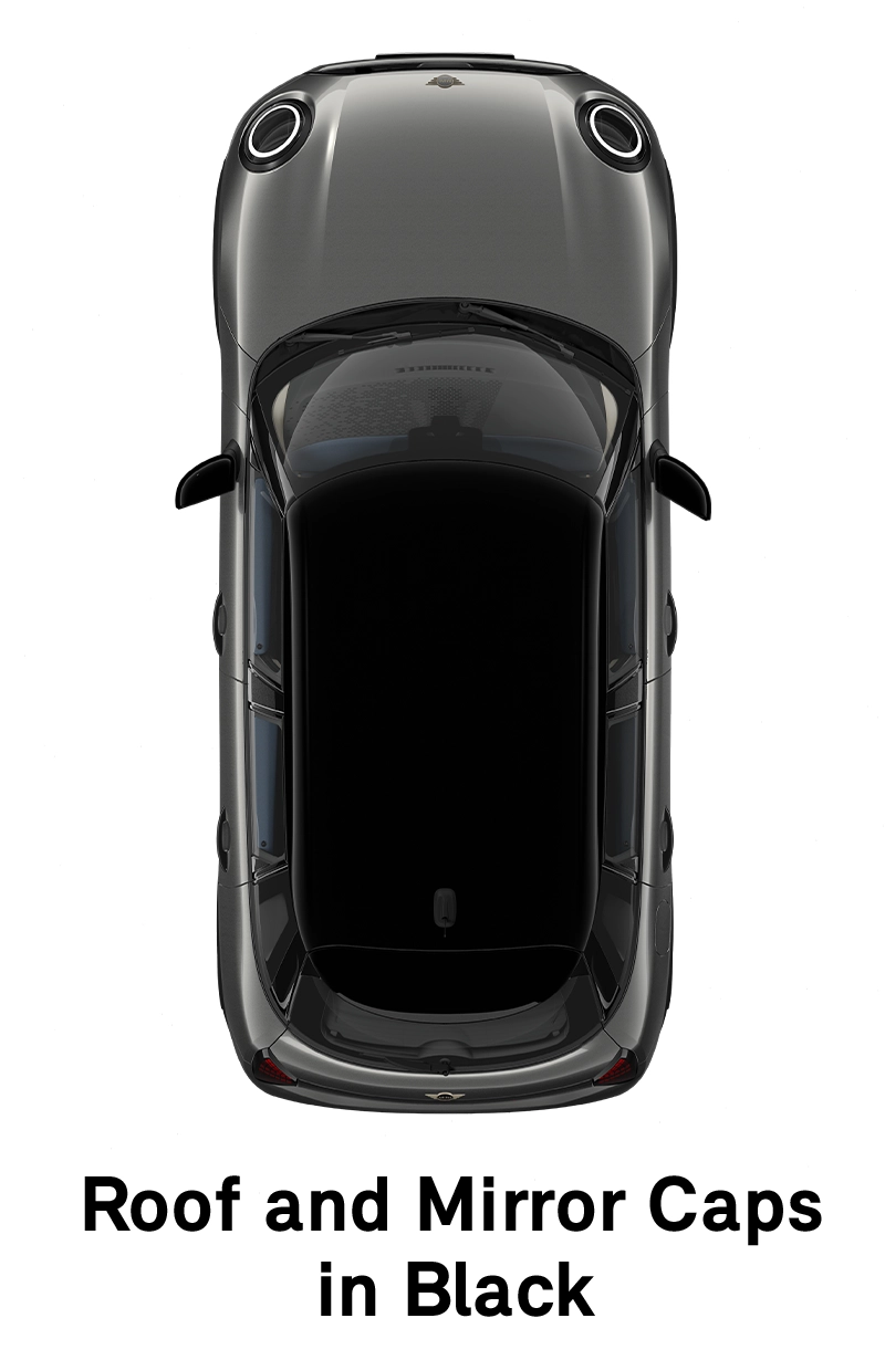 MINI stogas ir veidrodėlių gaubtai juodos spalvos