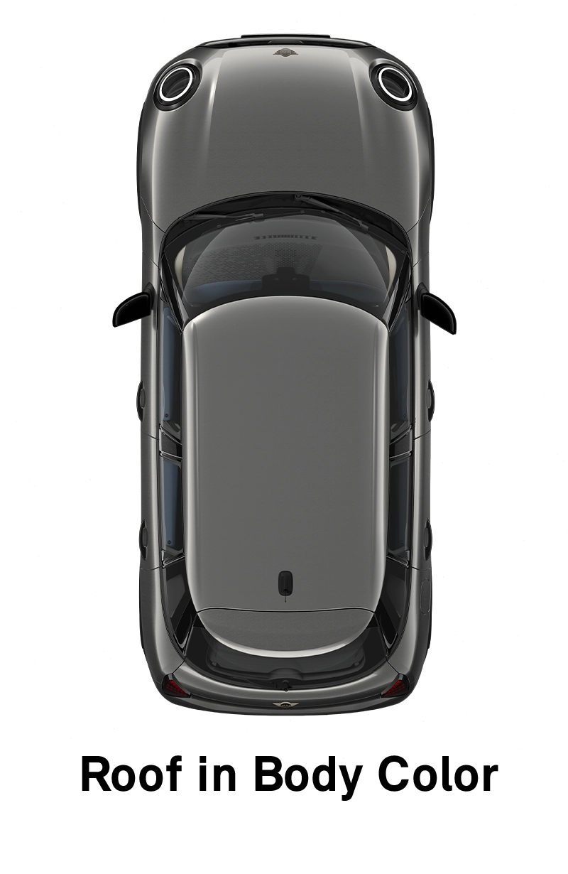 MINI stogas ir veidrodėlių gaubtai kėbulo spalvos