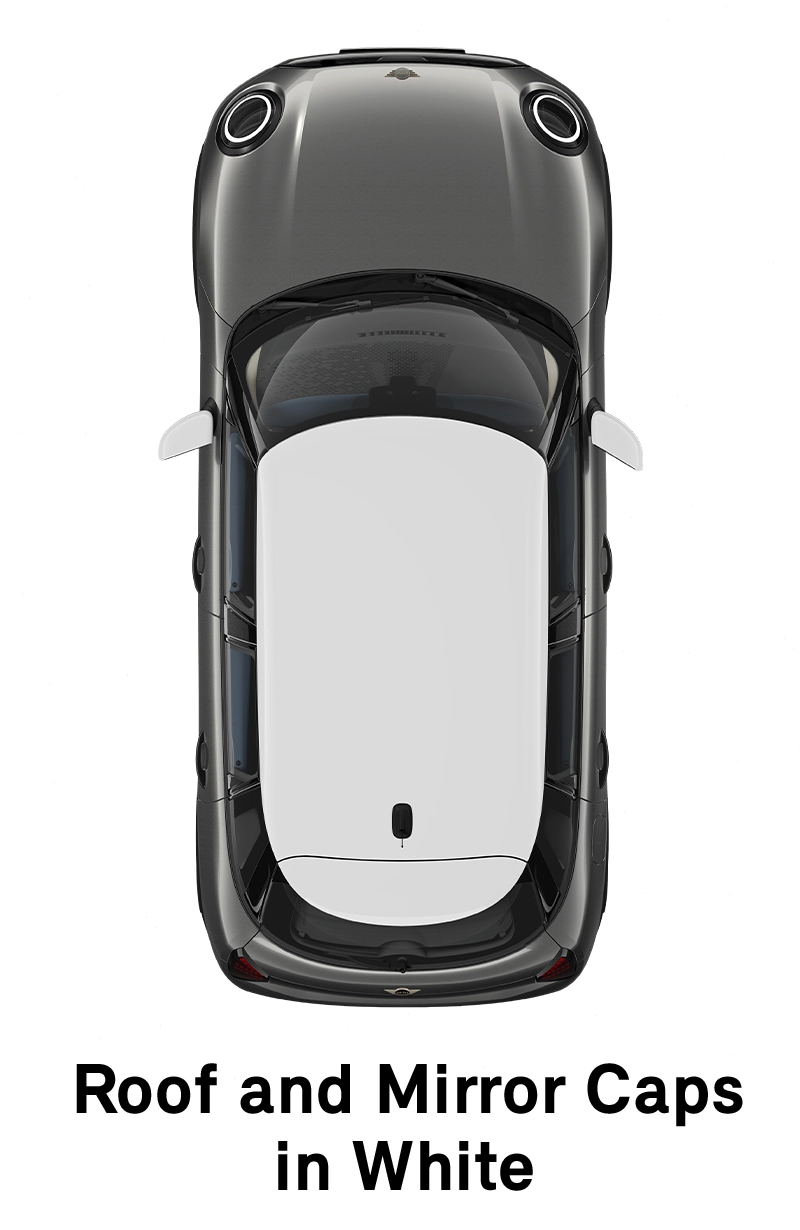 MINI stogas ir veidrodėlių gaubtai baltos spalvos