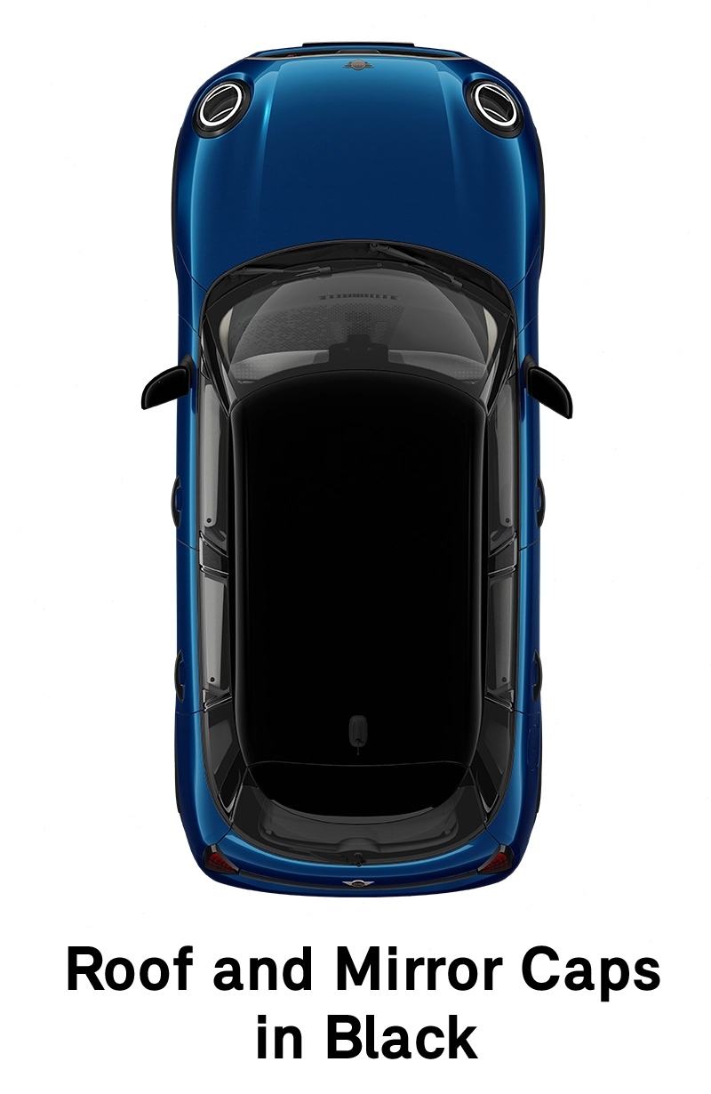 MINI stogas ir veidrodėlių gaubtai juodos spalvos