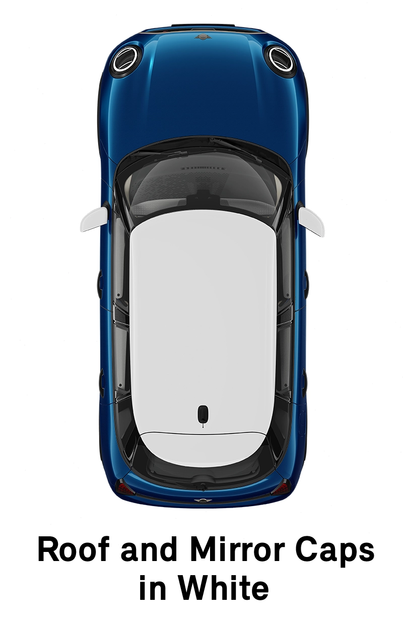 MINI stogas ir veidrodėlių gaubtai baltos spalvos