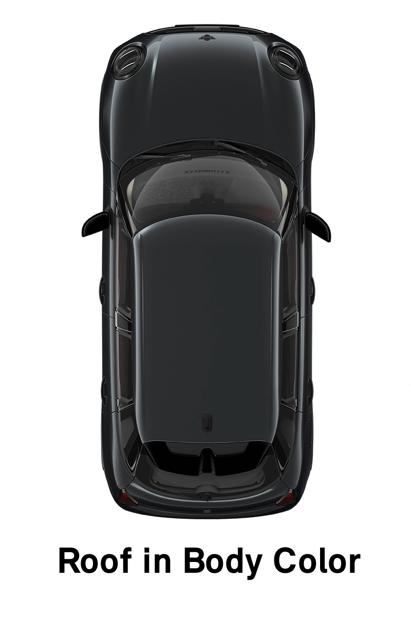 MINI stogas: stogas ir veidrodėlių gaubtai kėbulo spalvos