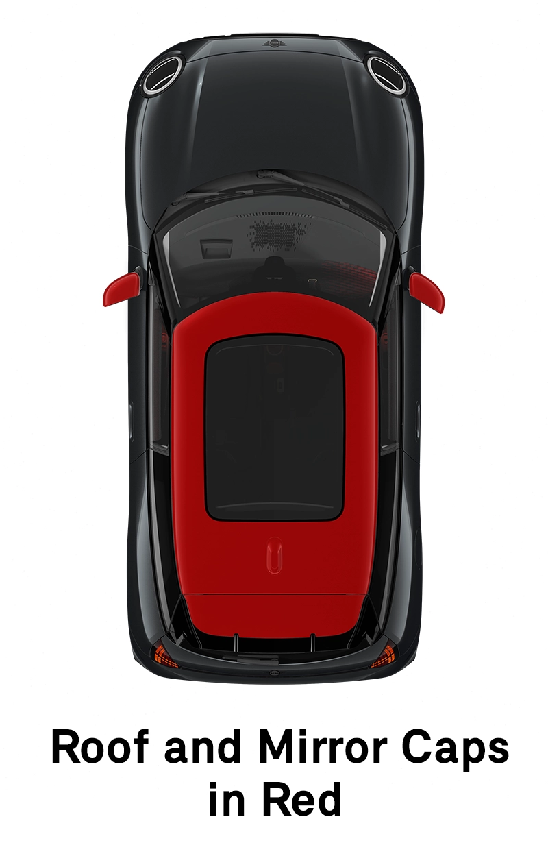 MINI stogas raudonos spalvos stogas ir veidrodėlių korpusai