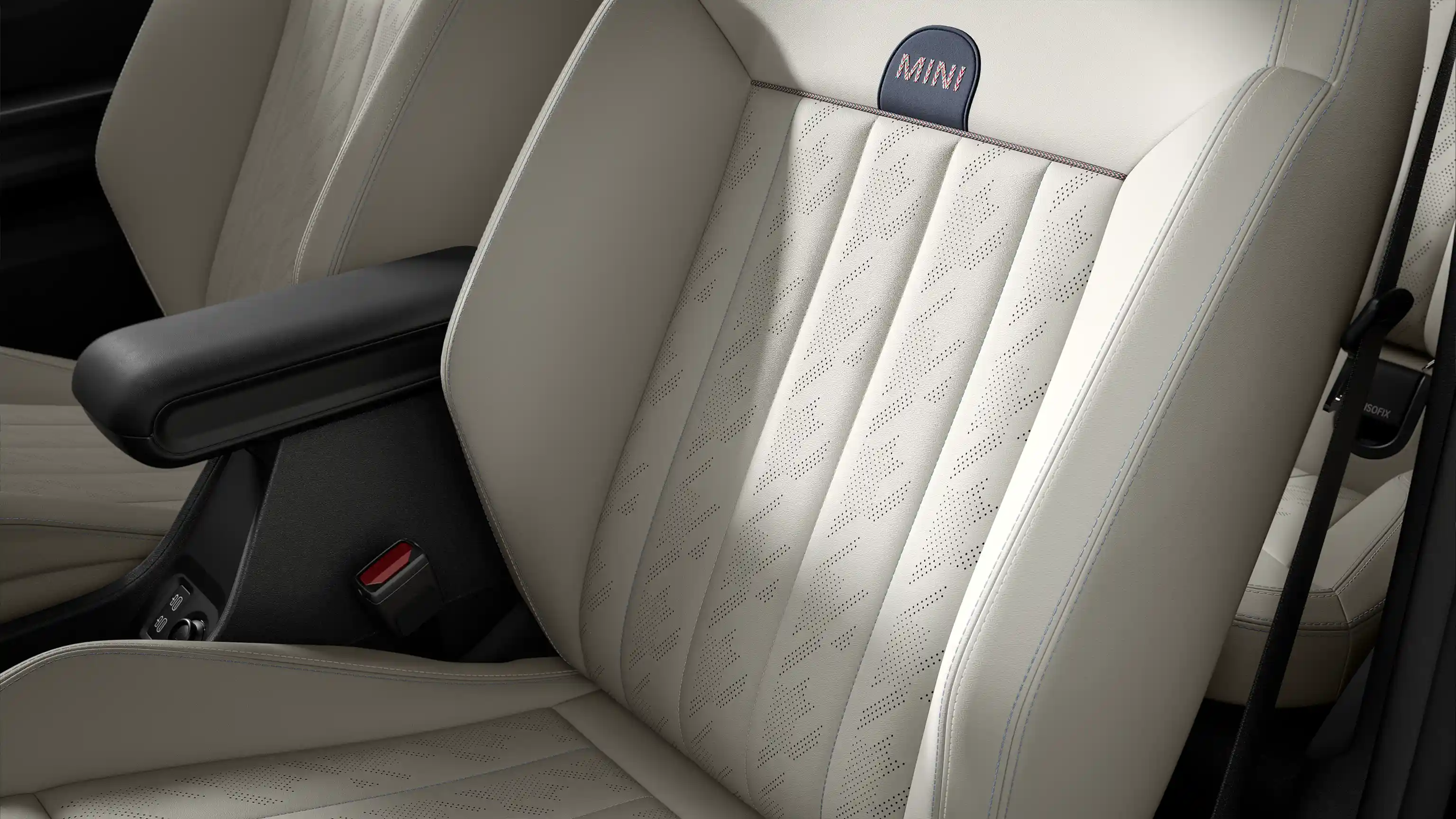 MINI Cooper kabrioleto Favoured Style smėlio spalvos Beige Vescin sėdynių vaizdas