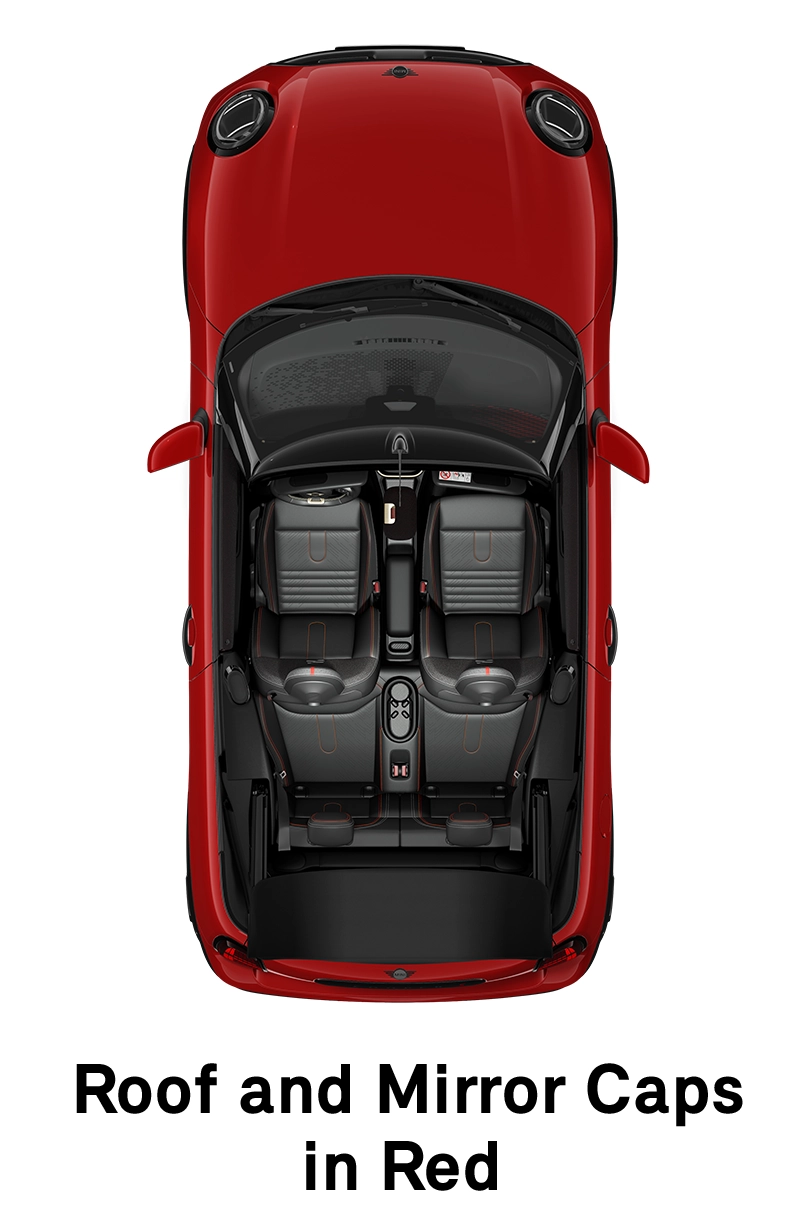 MINI stogas raudonos spalvos stogas ir veidrodėlių korpusai