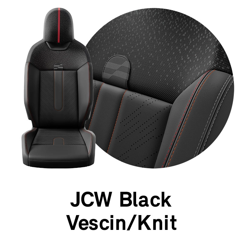 MINI apmušalai: JCW Black Vescin/austinė tekstilė