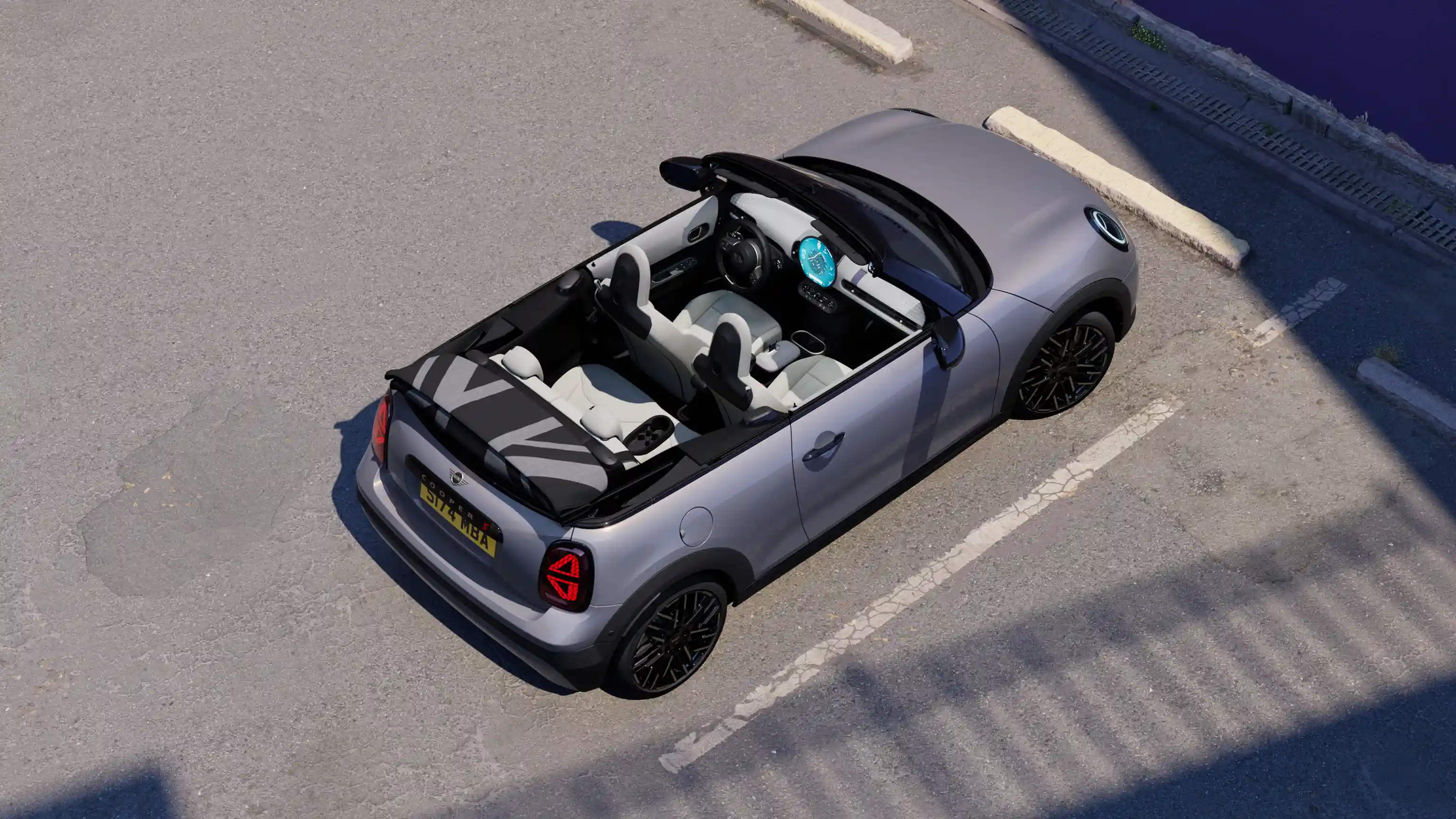 MINI Cooper kabrioletas – eksterjero akcentai – vaizdas iš viršaus