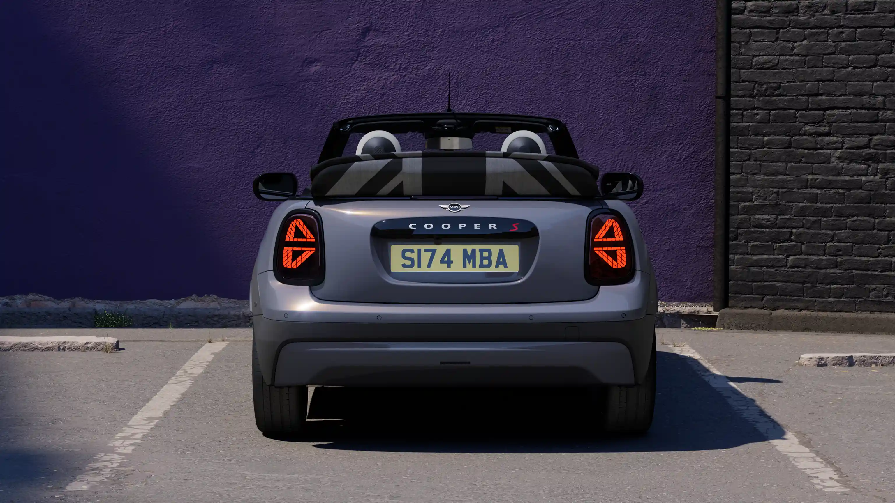 MINI Cooper kabrioletas – eksterjero akcentai – vaizdas iš viršaus