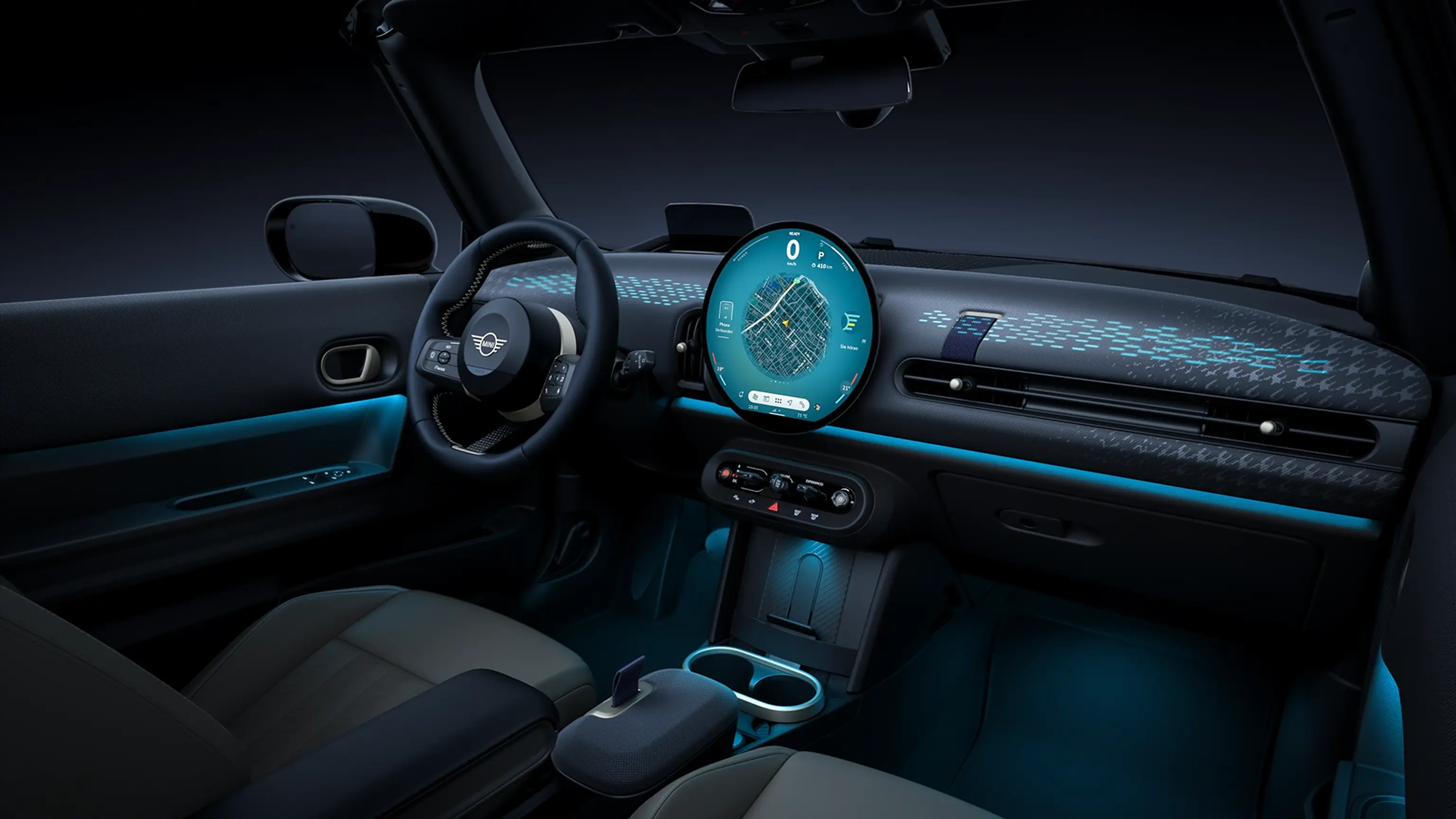 MINI Cooper kabrioletas - interjeras - patirties režimų galerija - valdymo mygtukai