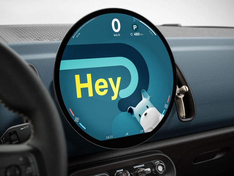 MINI visiškai elektrinis Countryman - interjeras - oled ekranas