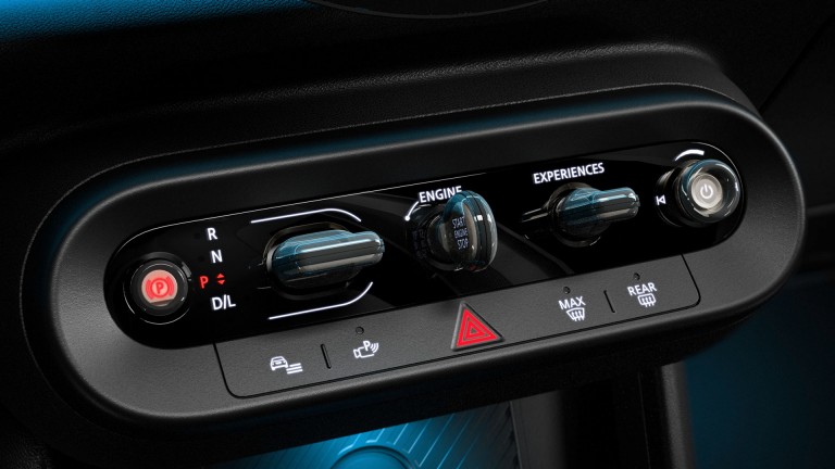 MINI Cooper 5-duris - interjeras - svirtelės jungiklis