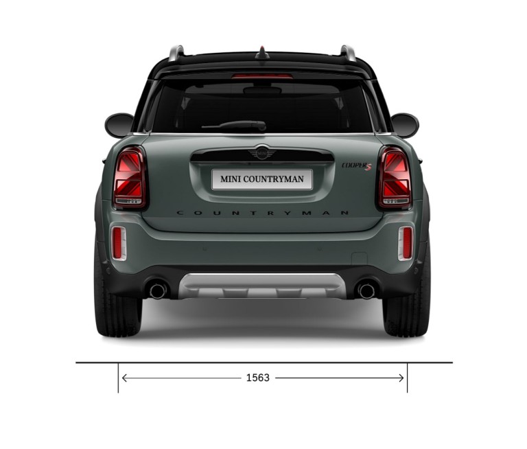 MINI Countryman  – vaizdas iš galo – išmatavimai