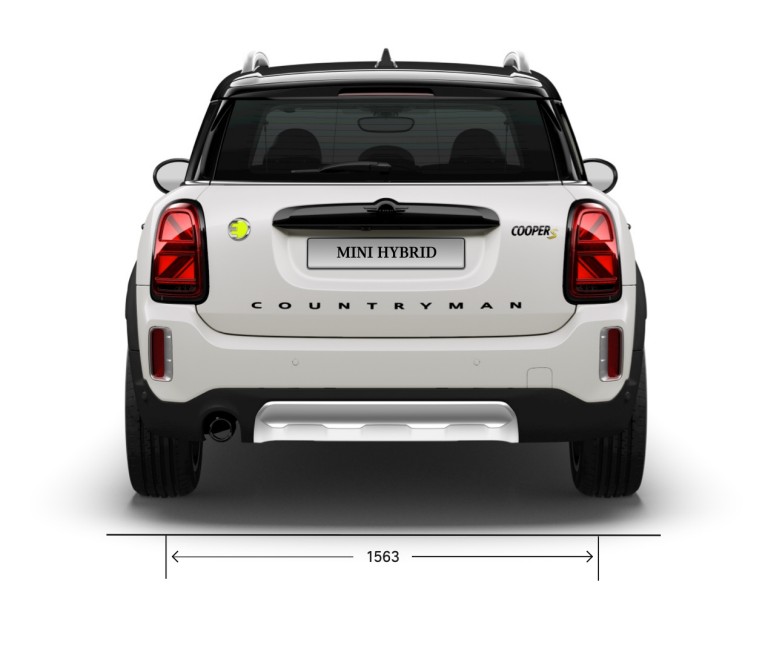 MINI SE Countryman All4 – vaizdas iš galo – išmatavimai